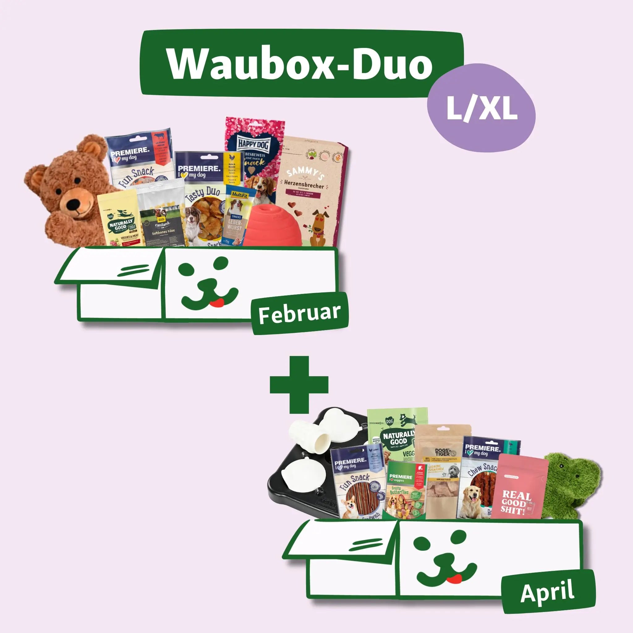 Waubox-Duo für große Hunde (Februar- & April-Edition)